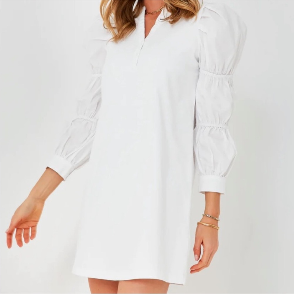 Tuckernuck Hyacinth House White Poplin Long Sleeve Willa Mini Knit Dress